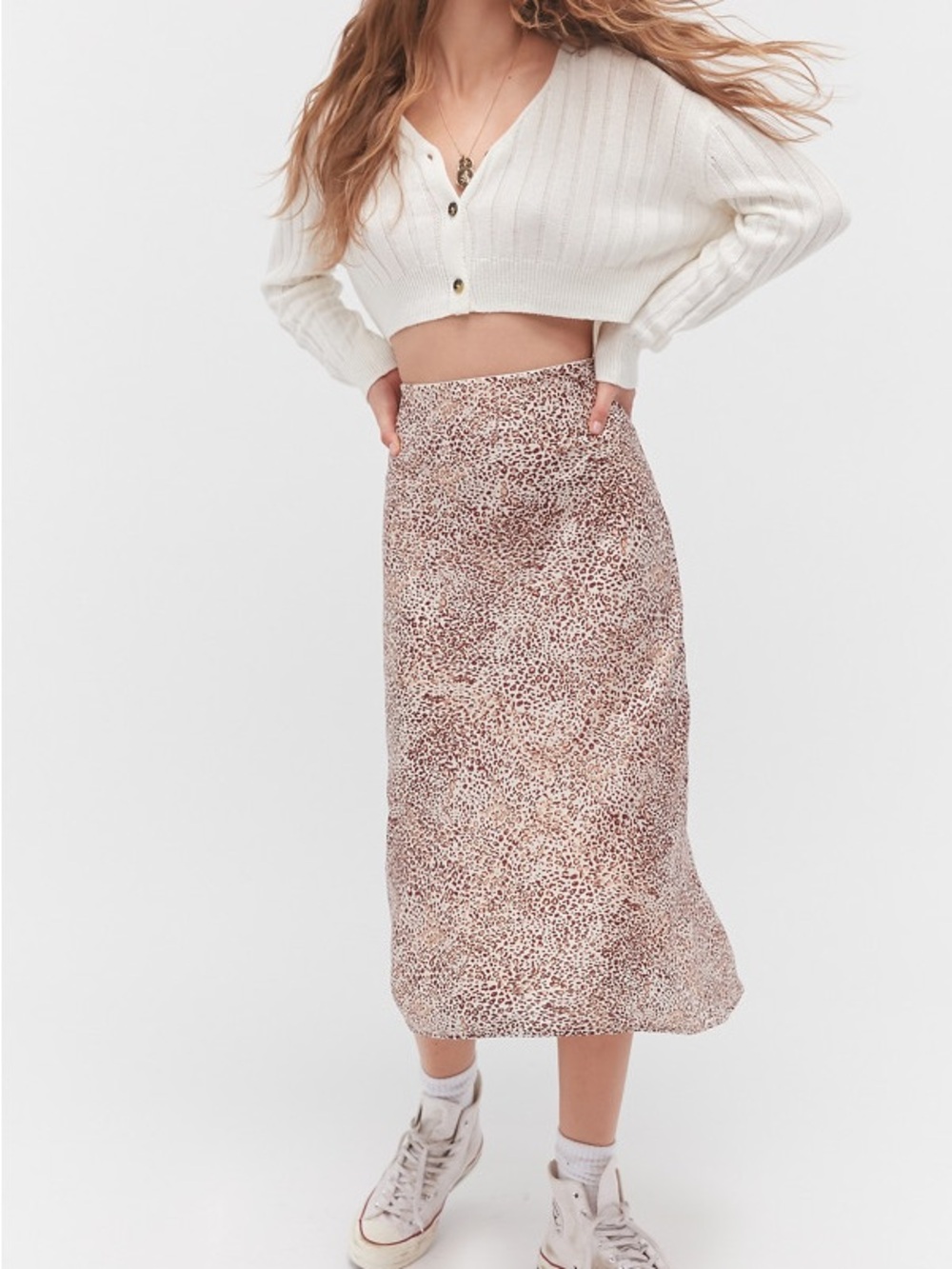 Urban Outfitters Brown Leopard-Print Midi Skirt - Picture 4 of 10
